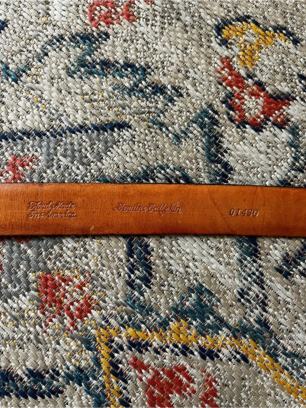Martin Dingman Brown Leather Belt with Brass Buckle Size 34